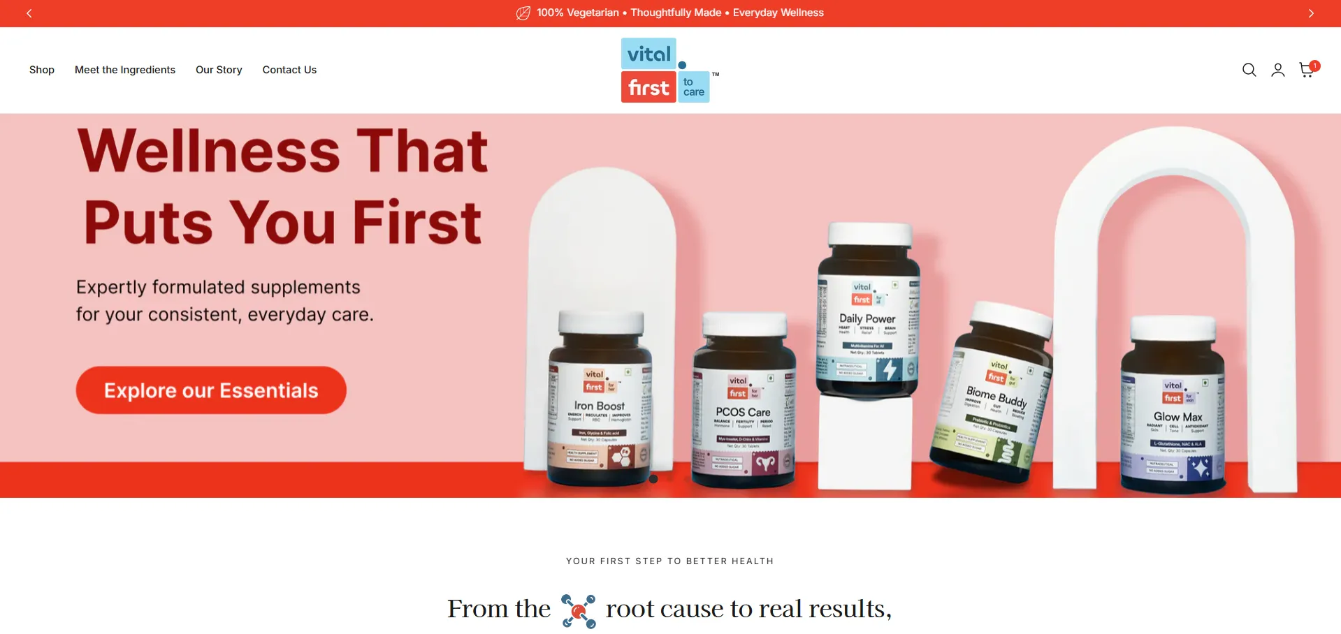 VitalFirst Supplement Store Shopify Development