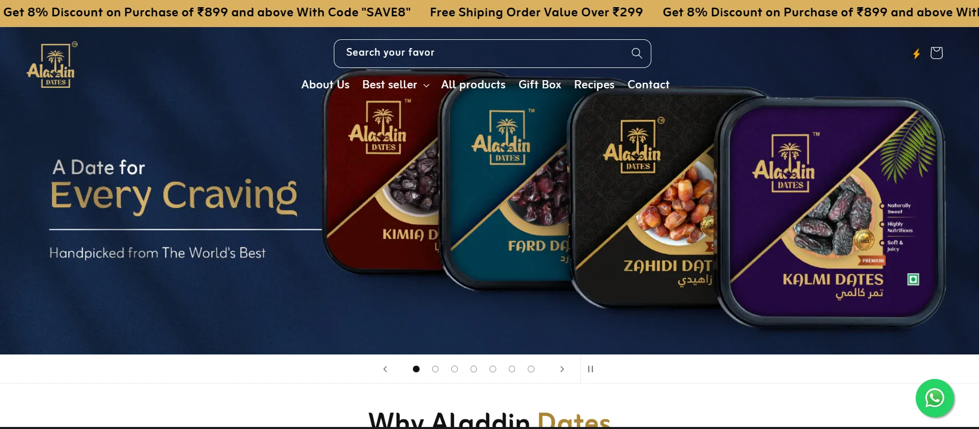 Aladdin Dates E-commerce Store Development